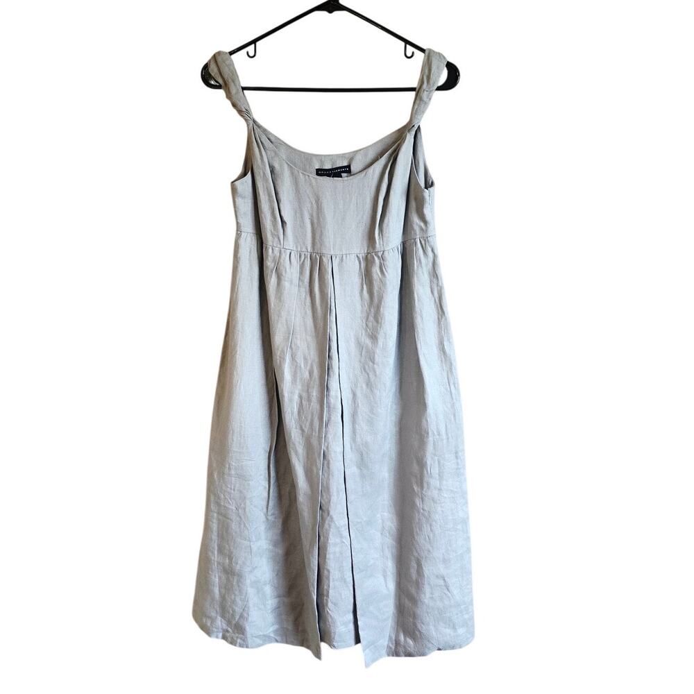 Grace Elements tan twist strap linen dress size 4